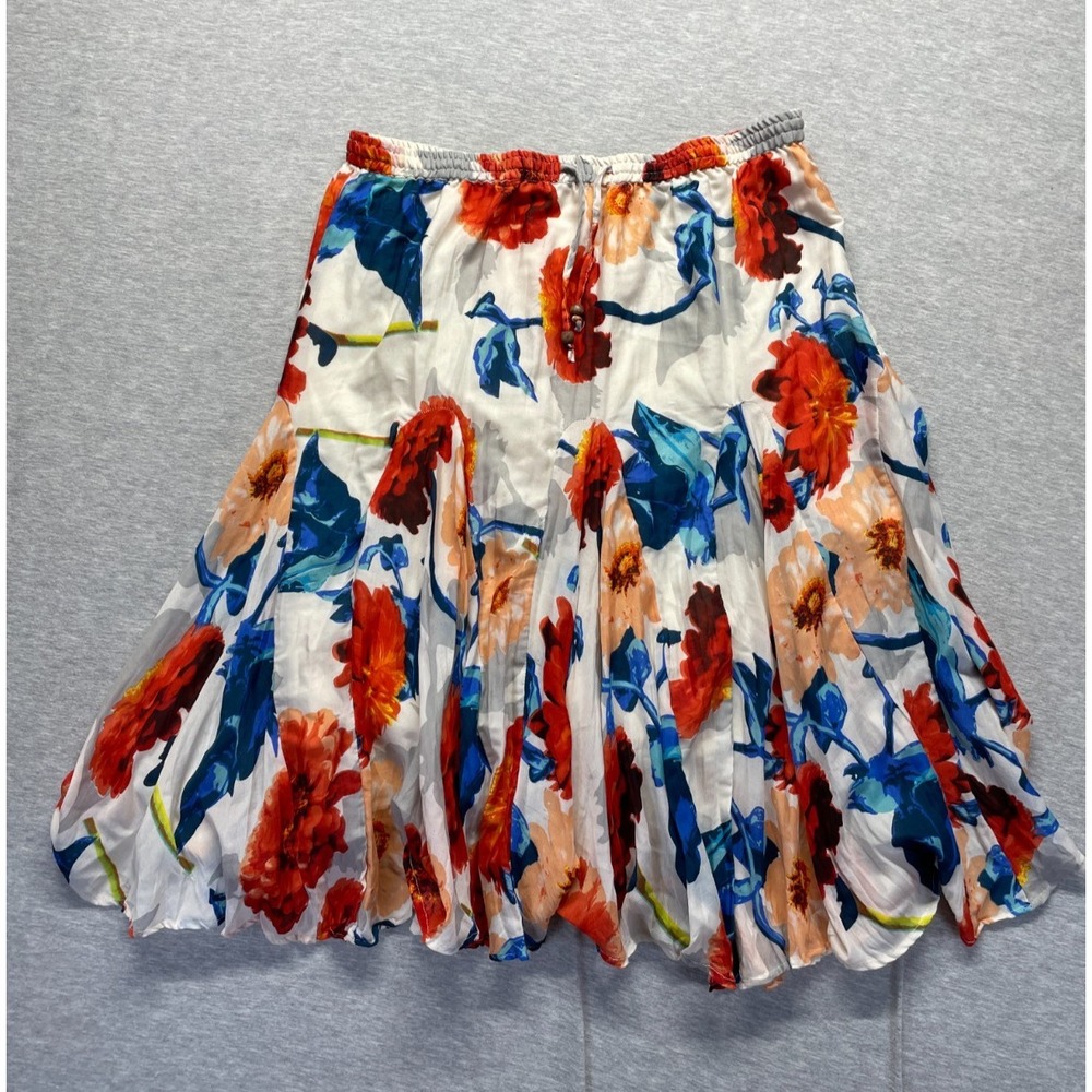 Westport 1962 A Line Skirt Women XLP Multicolor Floral Print Lined Elastic Waist